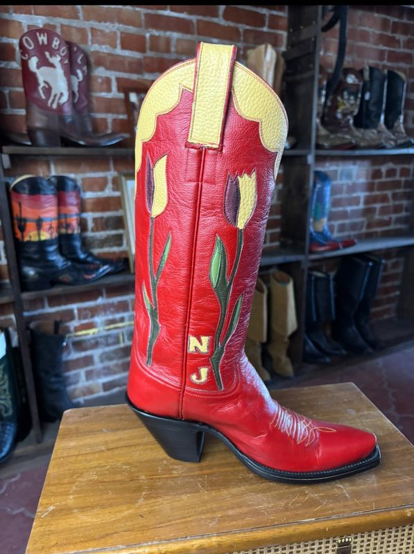 Tulip, Red and Yellow Cowboy Boots Size 6 B Ladies Closeout