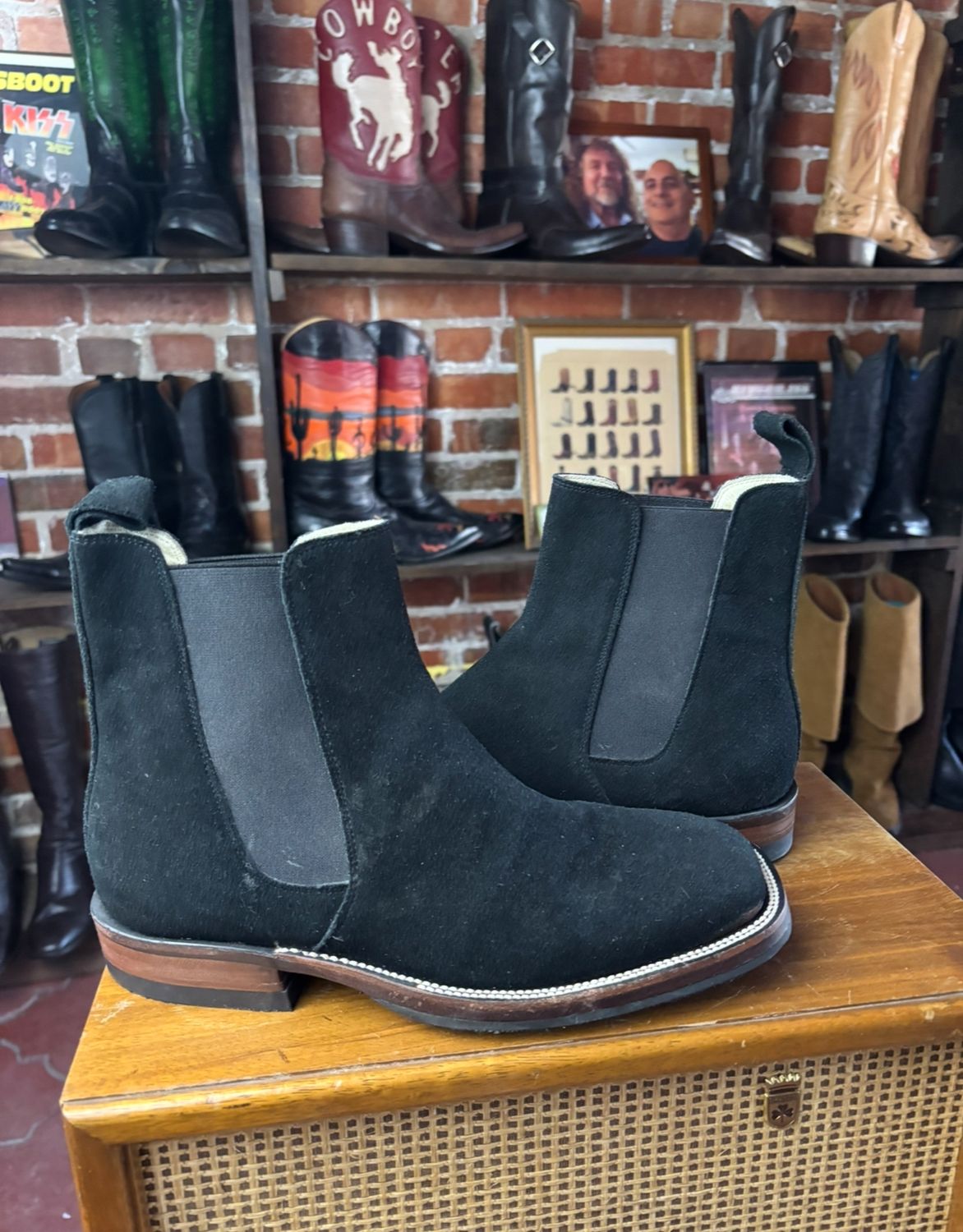 Black Suede Ankle Boot Size 9 D Men&#39;s (Closeout)