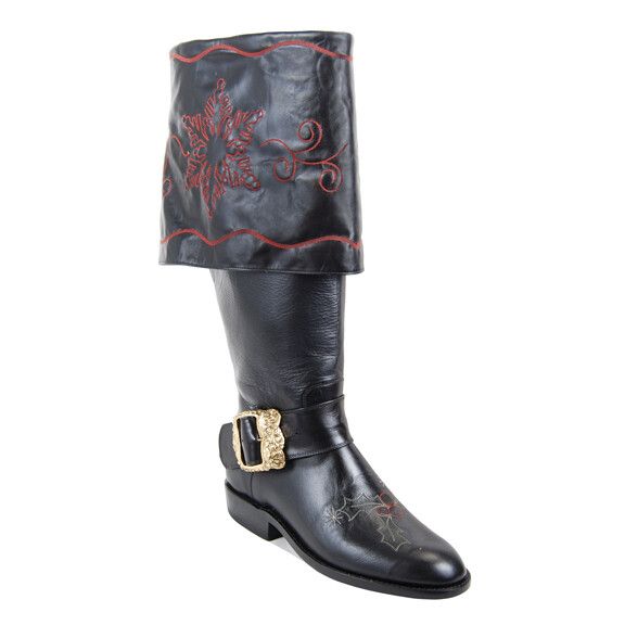 St. Christopher hand stitched Santa Boots