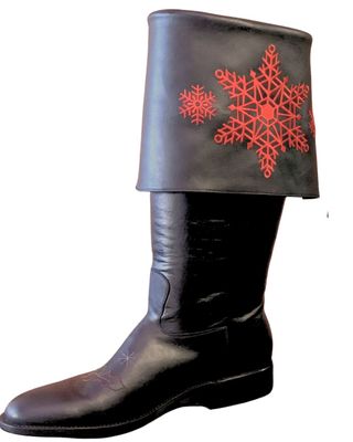 Snow Flake embroidered Santa Boots