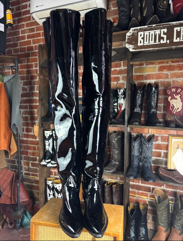 Thigh High Patent Leather Boots