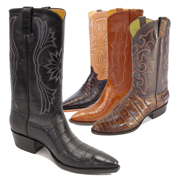 Smooth Nile Crocodile Cowboy Boots
