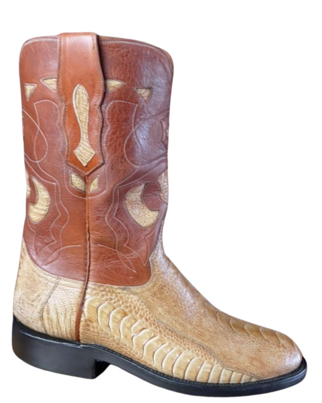 Big eye Ostrich Leg Roper Boots