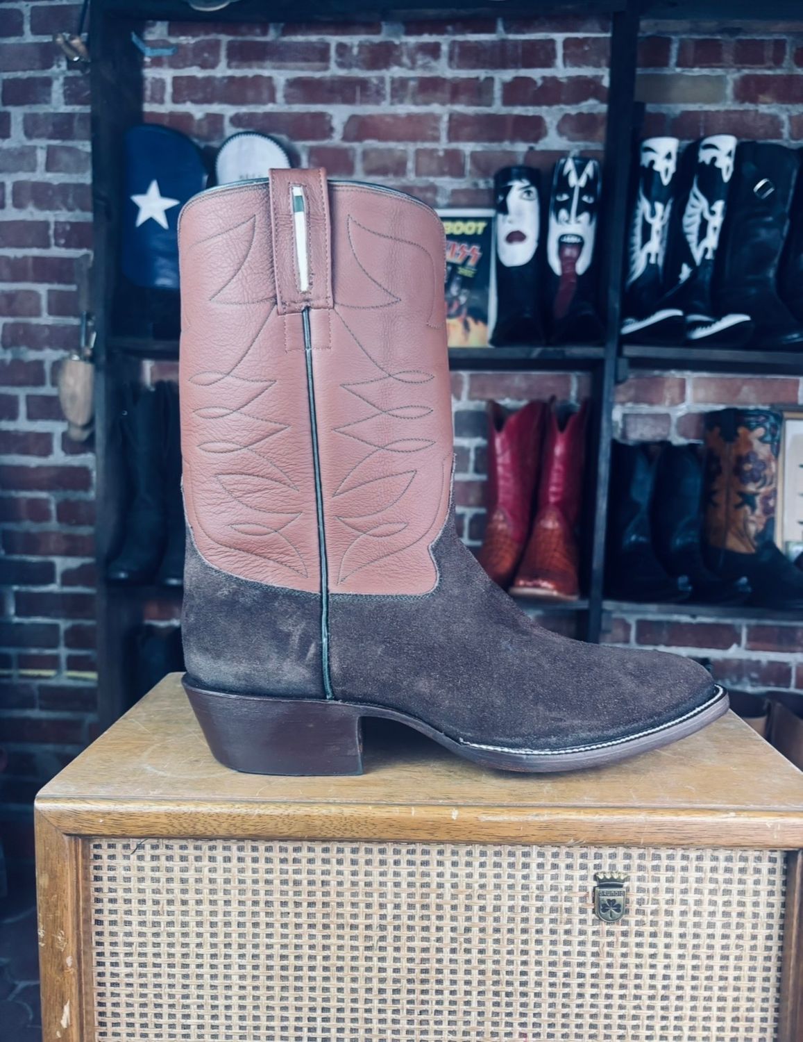 Roper Rough Out Chocolate Mulehide 10D Men's  (Closeout)