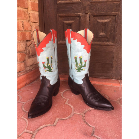Vintage Cactus Cowboy Boots by Rancho Loco