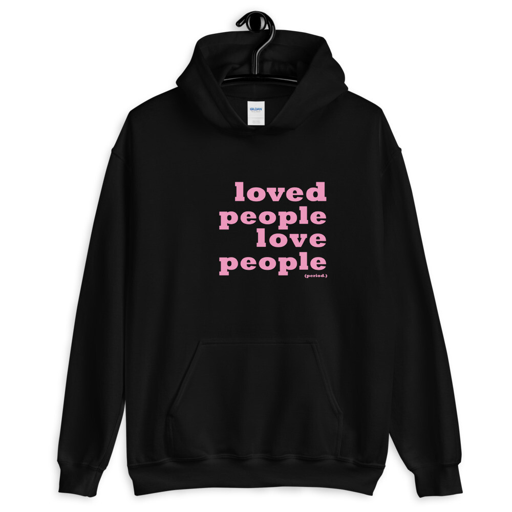 Loved People Unisex Hoodie, Color: Black, Size: S