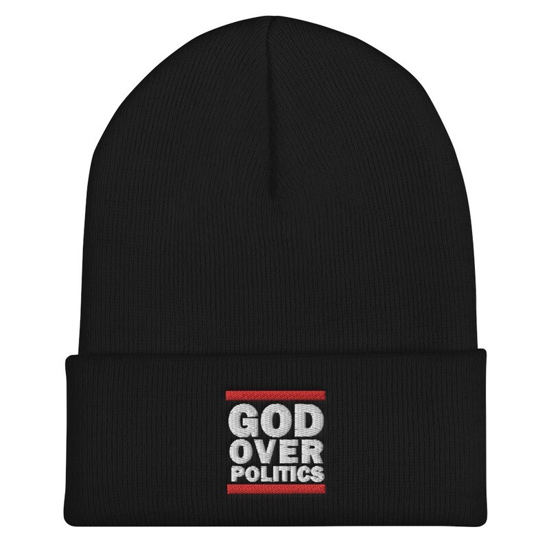God Over Politics Cuffed Beanie
