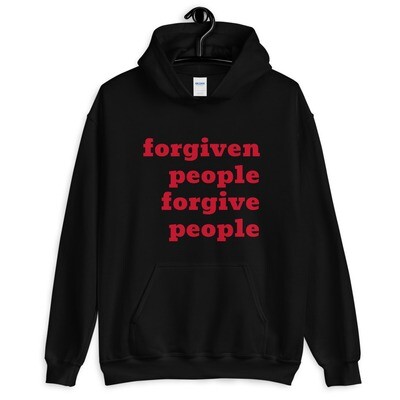 Forgiven People (RED) Unisex Hoodie, Color: Black, Size: S