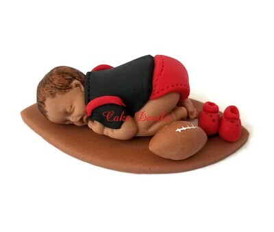 Fondant Baby Boy Football Baby Shower Cake Topper