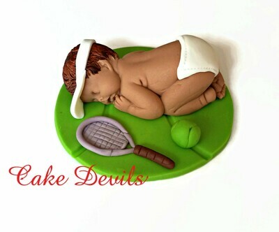Fondant Tennis Baby Shower Cake Topper