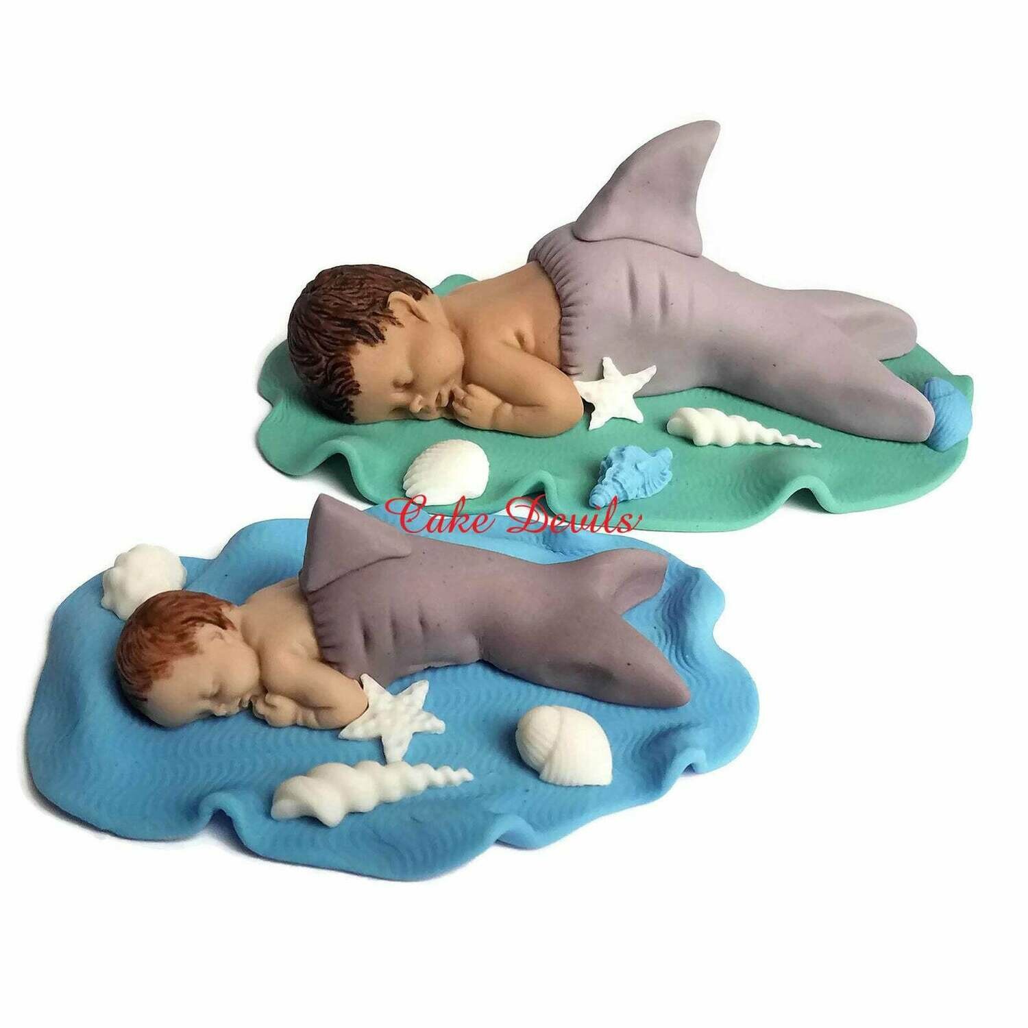 Fondant Shark Baby Shower Cake Topper