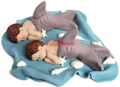 Fondant Shark Baby Shower Cake Topper