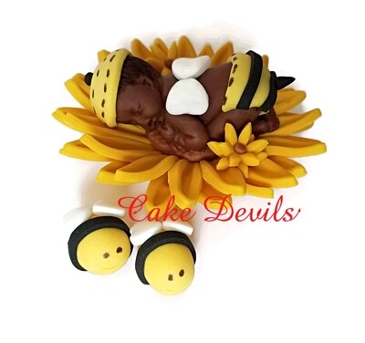 Bumble Bee Fondant Baby Shower Cake Topper