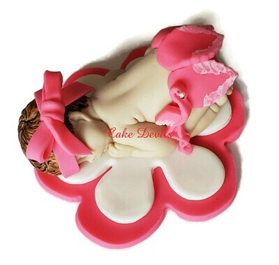 Fondant Tropical Summer Baby Shower Cake Topper