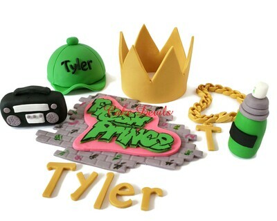 Fresh Prince Fondant Cake Toppers for 90's Hip Hop Cake