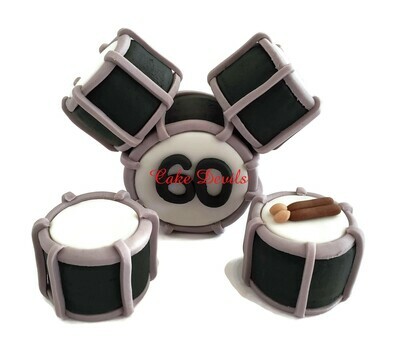 Fondant Drum Set Cake Topper