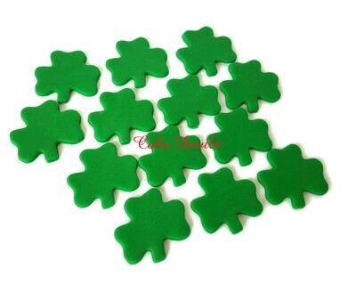 Fondant Clover Shamrock Cupcake Toppers for St Patrick's Day