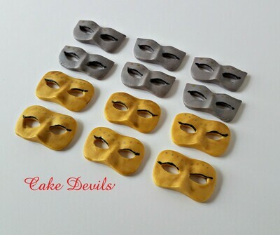 Fondant Masquerade Mask Cupcake Toppers