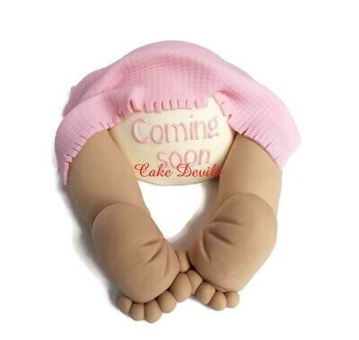 Baby Butt Baby Shower Cake Topper, Handmade of Fondant