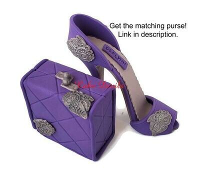 High Heel Cake Topper, Fondant Stiletto with lace embroidery
