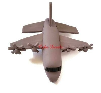 Military Aircraft Fondant Cake Topper, C-130 Plane, Military retirement or birthday