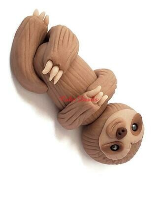 Fondant Baby Sloth Cake Topper, Handmade little Sloth laying down Cake Decoration