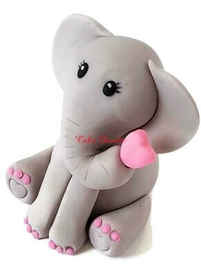 Fondant Elephant Cake Topper with Heart in trunk