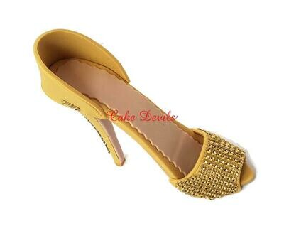 Fondant High Heel Shoe Cake Topper with Bling, Stiletto with sparkle rhinestones