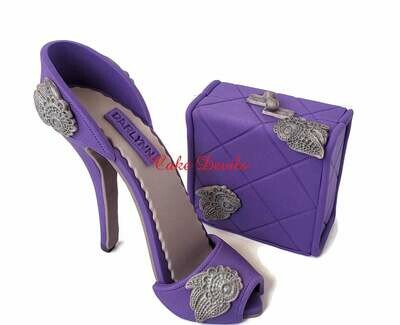 High Heel Cake Topper with matching Clutch Purse