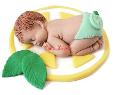 Lemon Lime Baby Shower Fondant Cake Topper