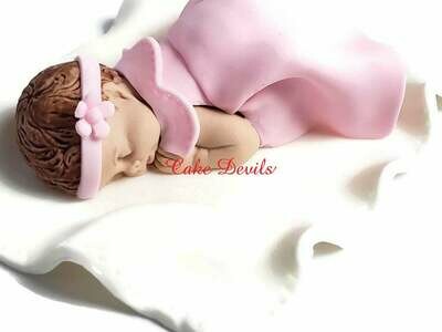 Fondant baby girl Baby Shower Cake Topper