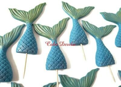 Mermaid Tails Fondant Cupcake Toppers