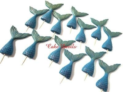 Mermaid Tails Fondant Cupcake Toppers