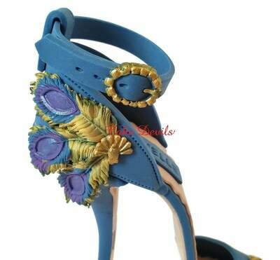 Peacock High Heel Shoe Cake Topper