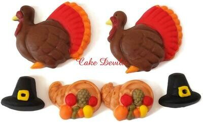 Fondant Thanksgiving Cake Toppers