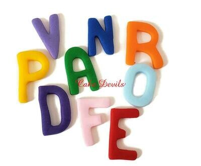 Fondant Letters, Handmade Edible fondant block Letters cake toppers