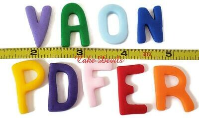 Fondant Letters, Handmade Edible fondant block Letters cake toppers