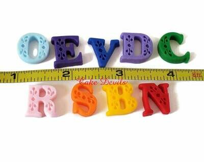 Fondant Letters, Handmade Edible small fondant Letters cake toppers