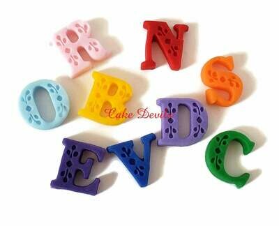 Fondant Letters, Handmade Edible small fondant Letters cake toppers
