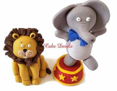 Circus Animal Fondant Cake Toppers