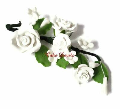 White Fondant Rose Cake Topper Spry