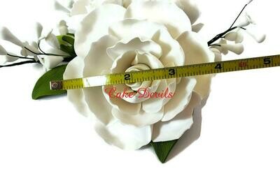Fondant Flower Cake Topper Spray, Gardenia Floral Wedding Cake Topper