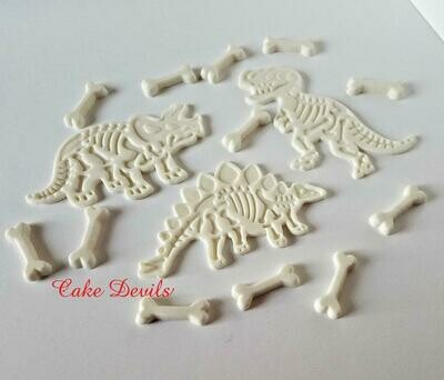 Fondant Dinosaur Fossil Cake Toppers