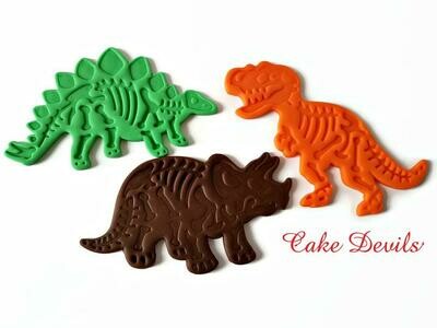 Fondant Dinosaur Fossil Cake Toppers