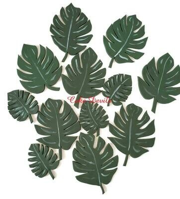 Fondant Monstera Palm Leaves Cake Toppers