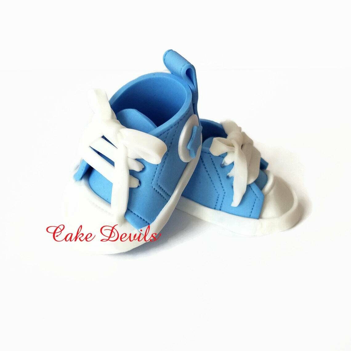 Fondant Baby Sneakers Cake Toppers for Baby Shower