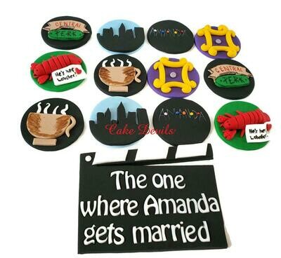 Friends TV show Fondant Cupcake Toppers