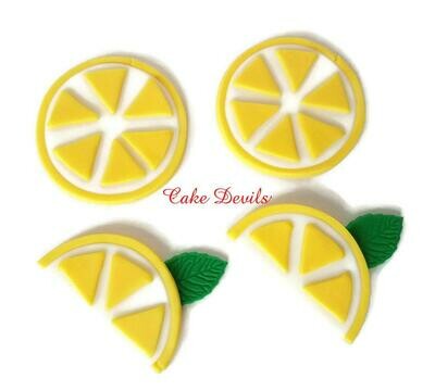 Fondant Lemon Slices Cupcake Toppers