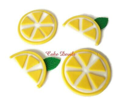 Fondant Lemon Slices Cupcake Toppers