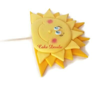 Fondant Sun Cake Topper
